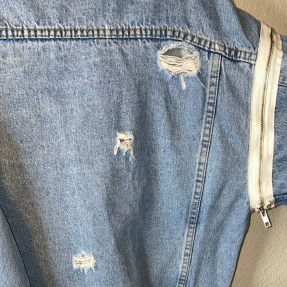 LF Carmar Distressed Denim Zipper Detail Jacket - Picture 4 of 6